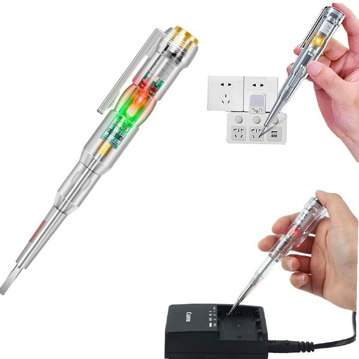 brzone Digital Voltage Tester Pen | Electrical Tester with LED Indicator Analog Voltage Tester-picture-44