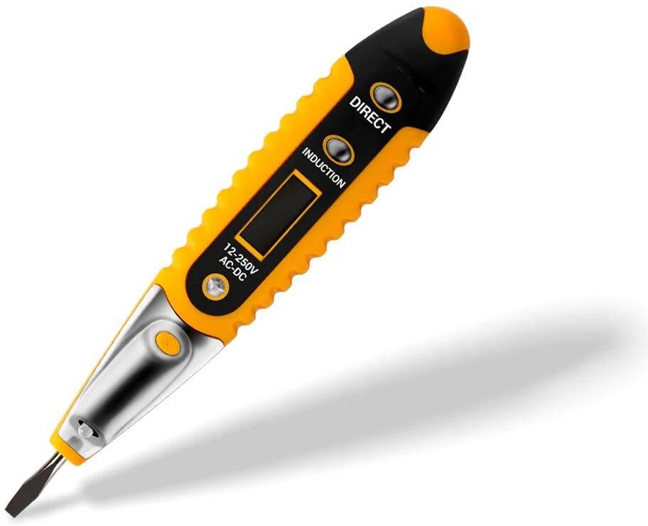 nitya AC DC Non-Contact LCD Electric Test Pen Voltage Detector Tester 12~250V W/ Light Digital Voltage Tester-picture-11
