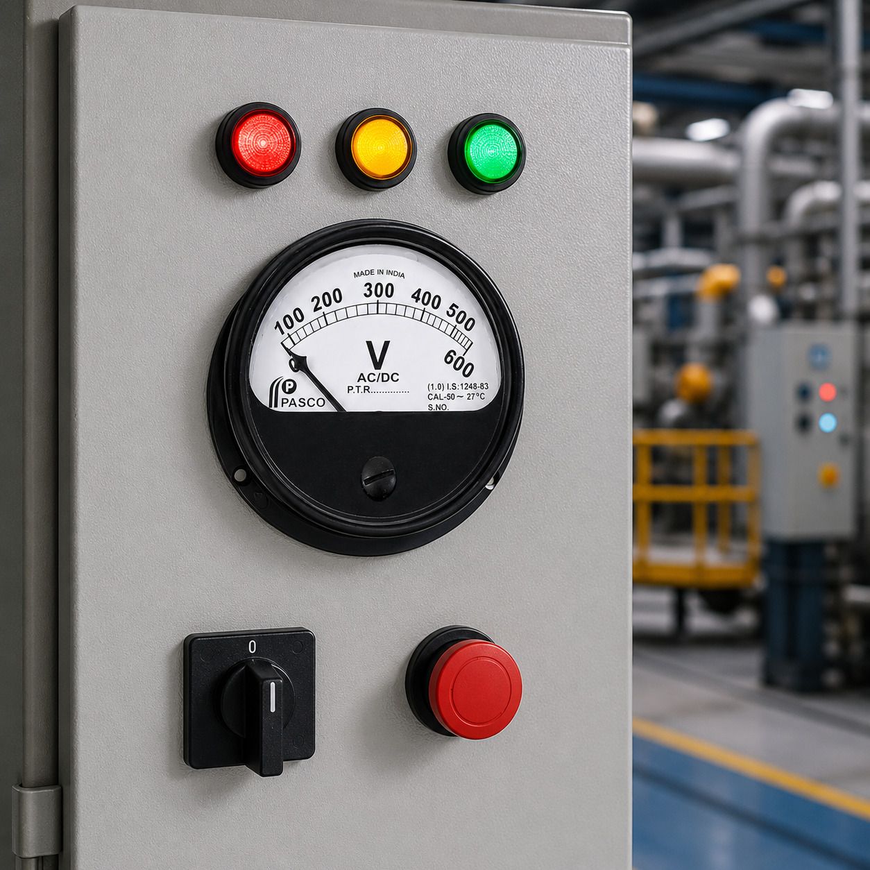 600V Round Panel Mounted Voltmeter 4 Projection Voltmeter-image-38