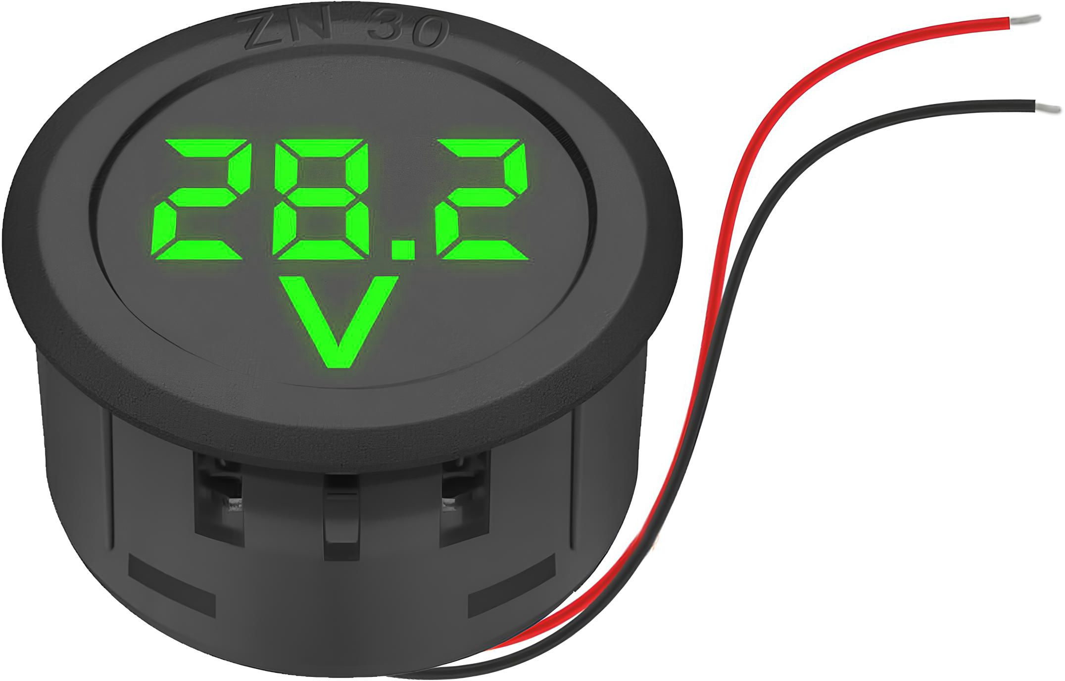 shockley GREEN Round Mini 5-99V DC Volt Detector Tester Monitor bike Truck car (1 Pc) Voltmeter-picture-11