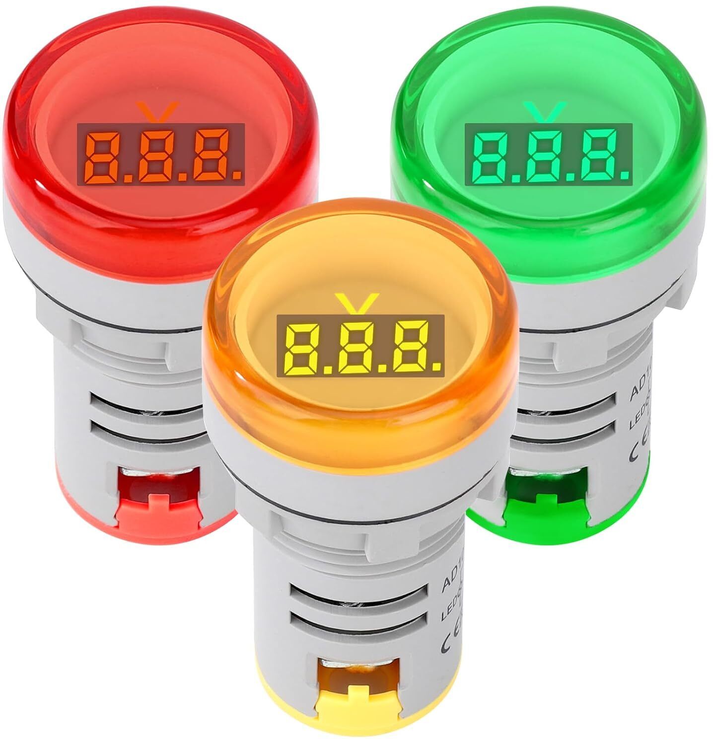 AC 60–500V Panel Mount Voltage Meter|Digital LED Display with RGY Indicator Voltmeter-image-21