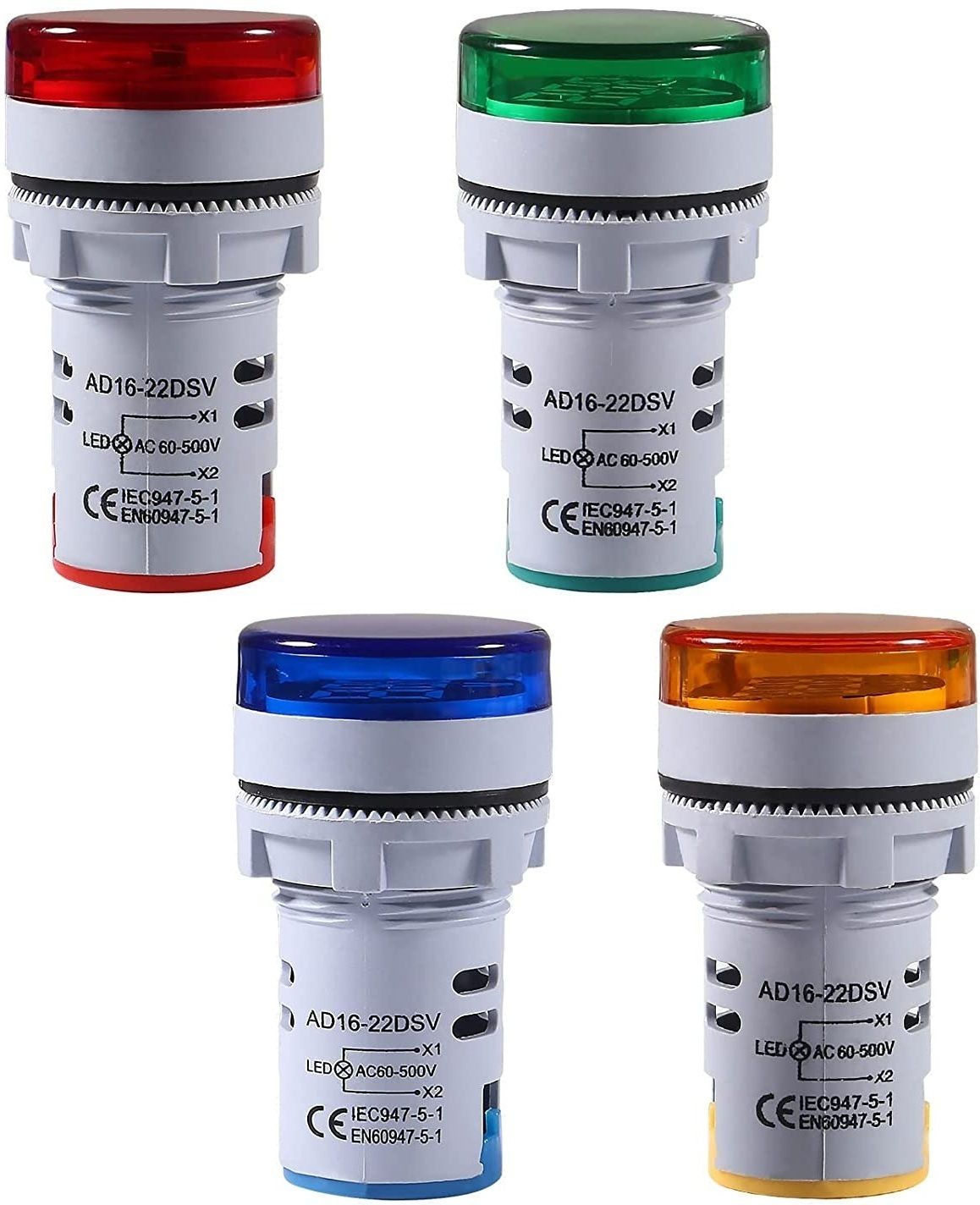 AD16-22DSV 4pcs LED Voltage Meter Indicator AC 60-500V LED Voltmeter