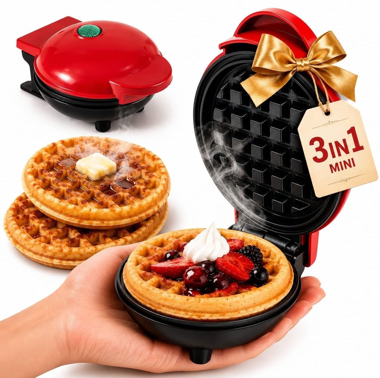 Mini Waffle Maker Non-Stick, Easy to Clean for Breakfast & Snacks | Waffle Maker Waffle Maker-image-6