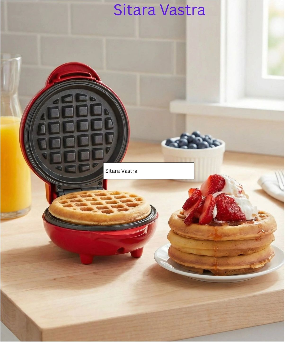 wellsy club Mini Waffle Iron for Fresh Homemade Waffles Waffle Maker-picture-45