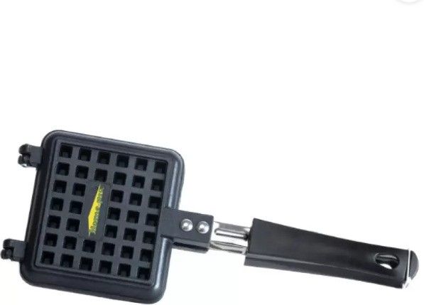 Black Handle Waffle Maker Mould for Gas Burner Stove Non Stick Waffle Maker