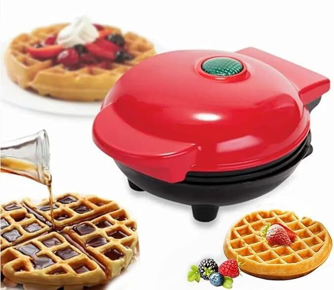 Mini Waffle Pan Cake Maker 4 Inch Stainless Steel Non-Stick Electric Waffle Maker-image-48