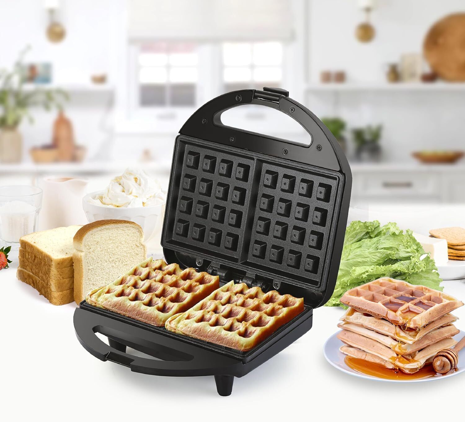 cello Kitchenette collection Super Club Ultra Waffle Maker|Stainless steel Body|Black Waffle Maker-picture-17