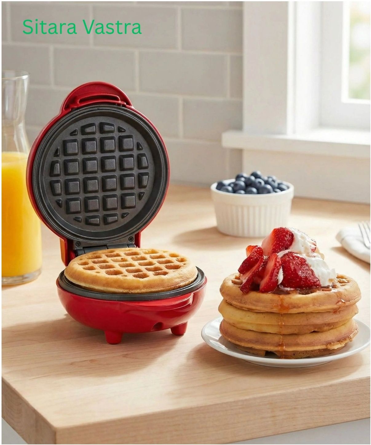 wellsy club Compact Waffle Iron for Fresh Breakfast Recipes Waffle Maker-picture-22