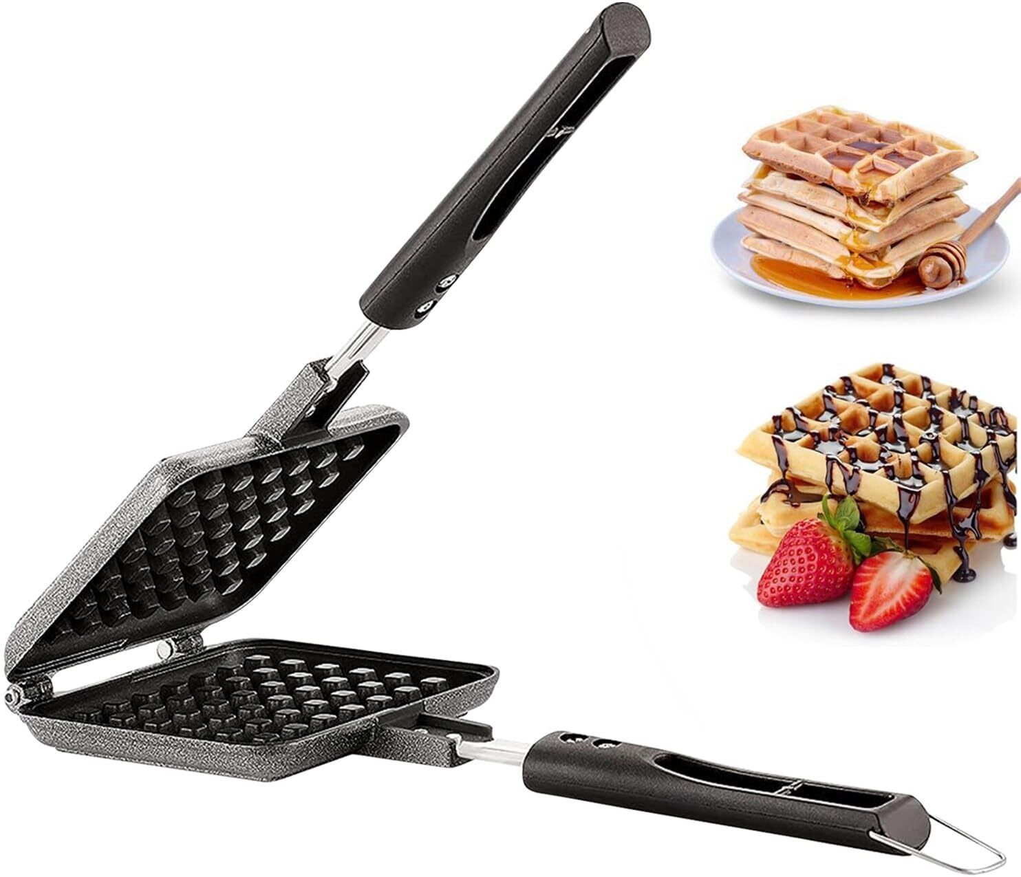 Waffle Maker Pancake Maker - Gas Compatible Non Stick Toaster Mould for Waffle Waffle Maker-image-14