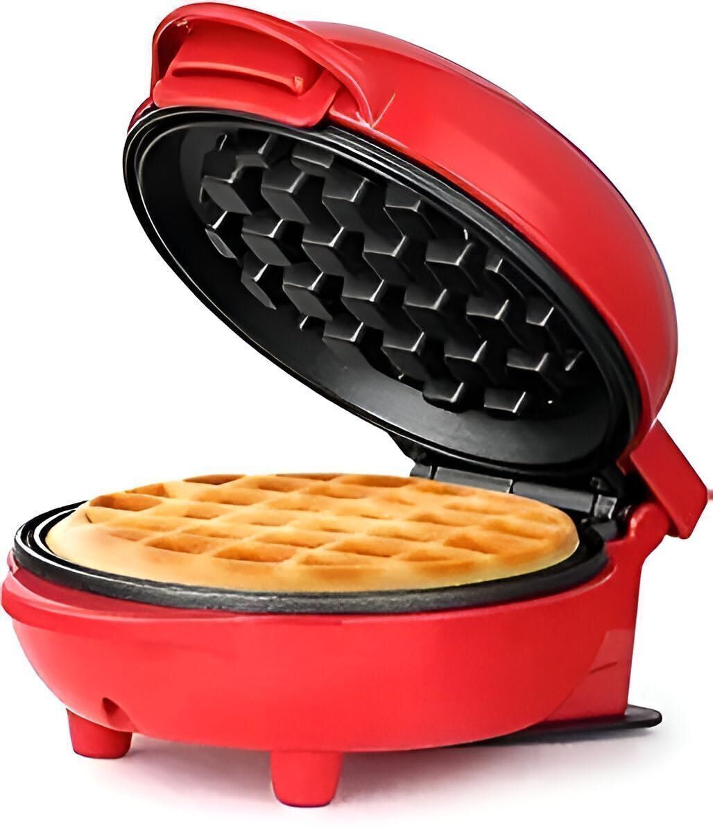 loopstrendz Compact Mini Waffle Maker with Non-Stick Plates & Quick Heating, Red Color Waffle Maker-picture-12