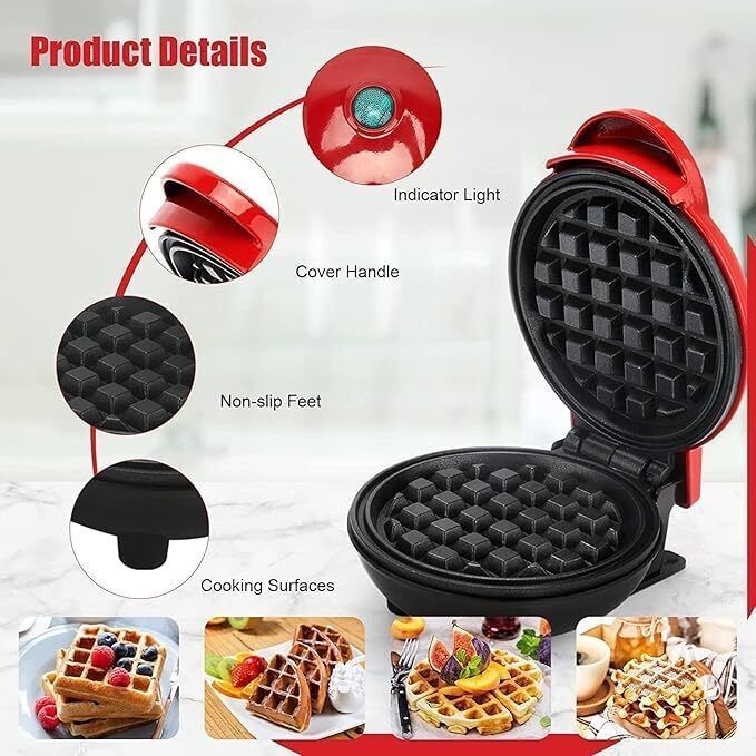 ramime 01-Red-Waffle Waffle Maker-picture-35