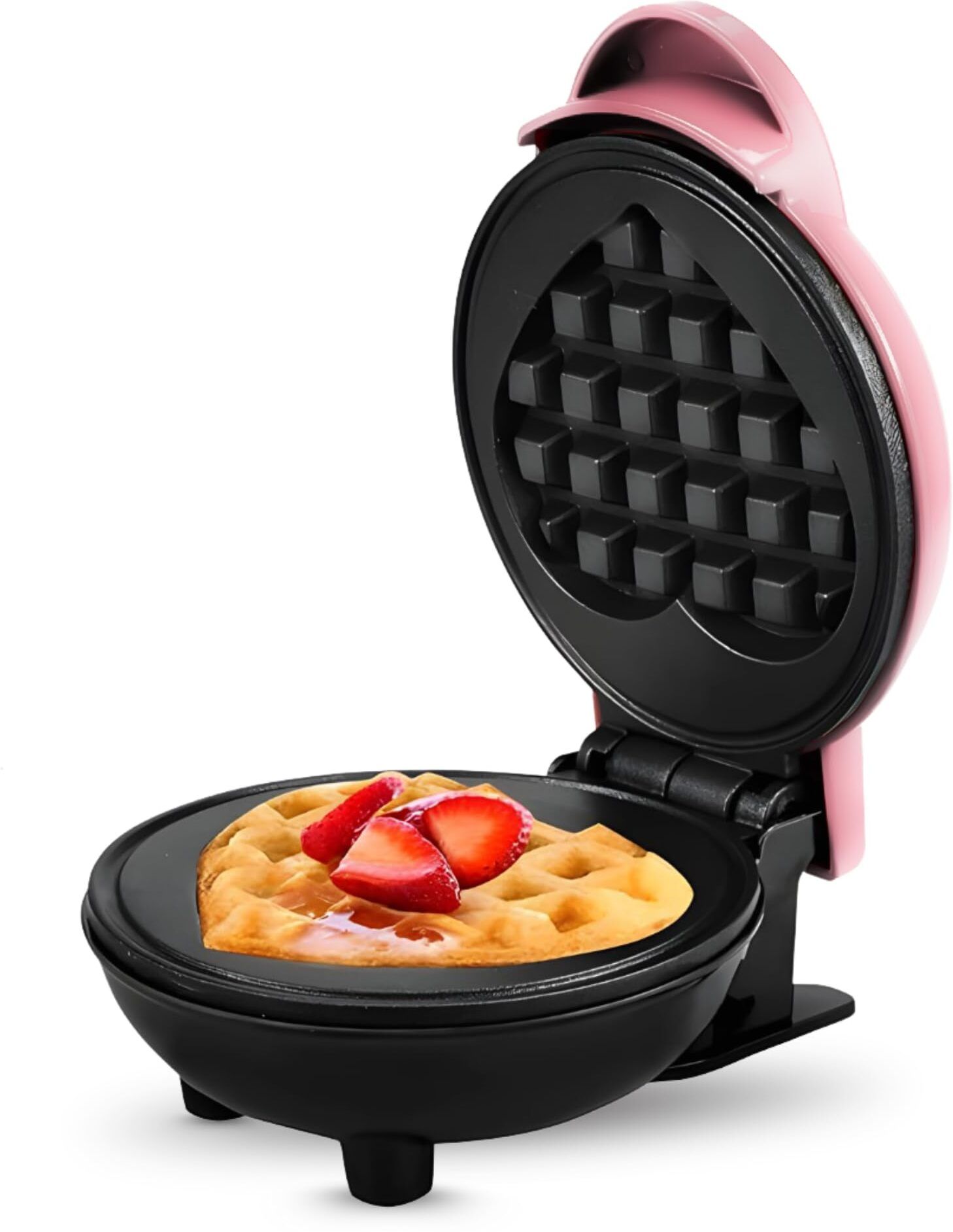 frendz Mini Waffle Maker Machine 350 Watts | Perfect For Breakfast (Pink-Heart Shape) Waffle Maker-picture-46