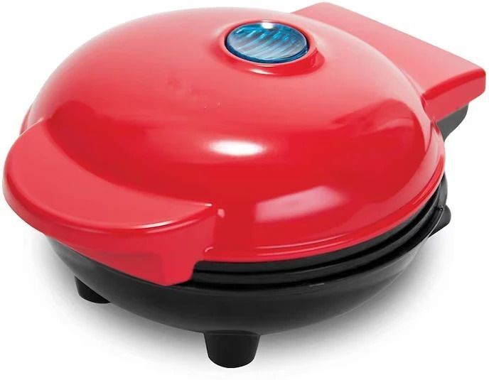 Mini Waffle Maker 4 Inch- 350 Watts: Non-Stick Electric Iron Machine Red Waffle Maker