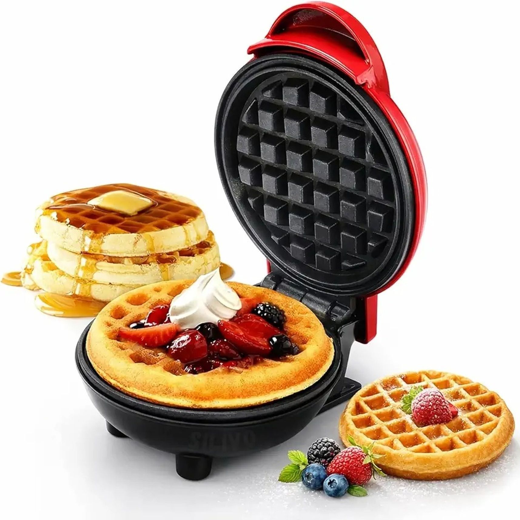 nuvio Electric Mini Waffle Maker Non-Stick 4 Inch Machine for Kitchen Waffle Maker-picture-31