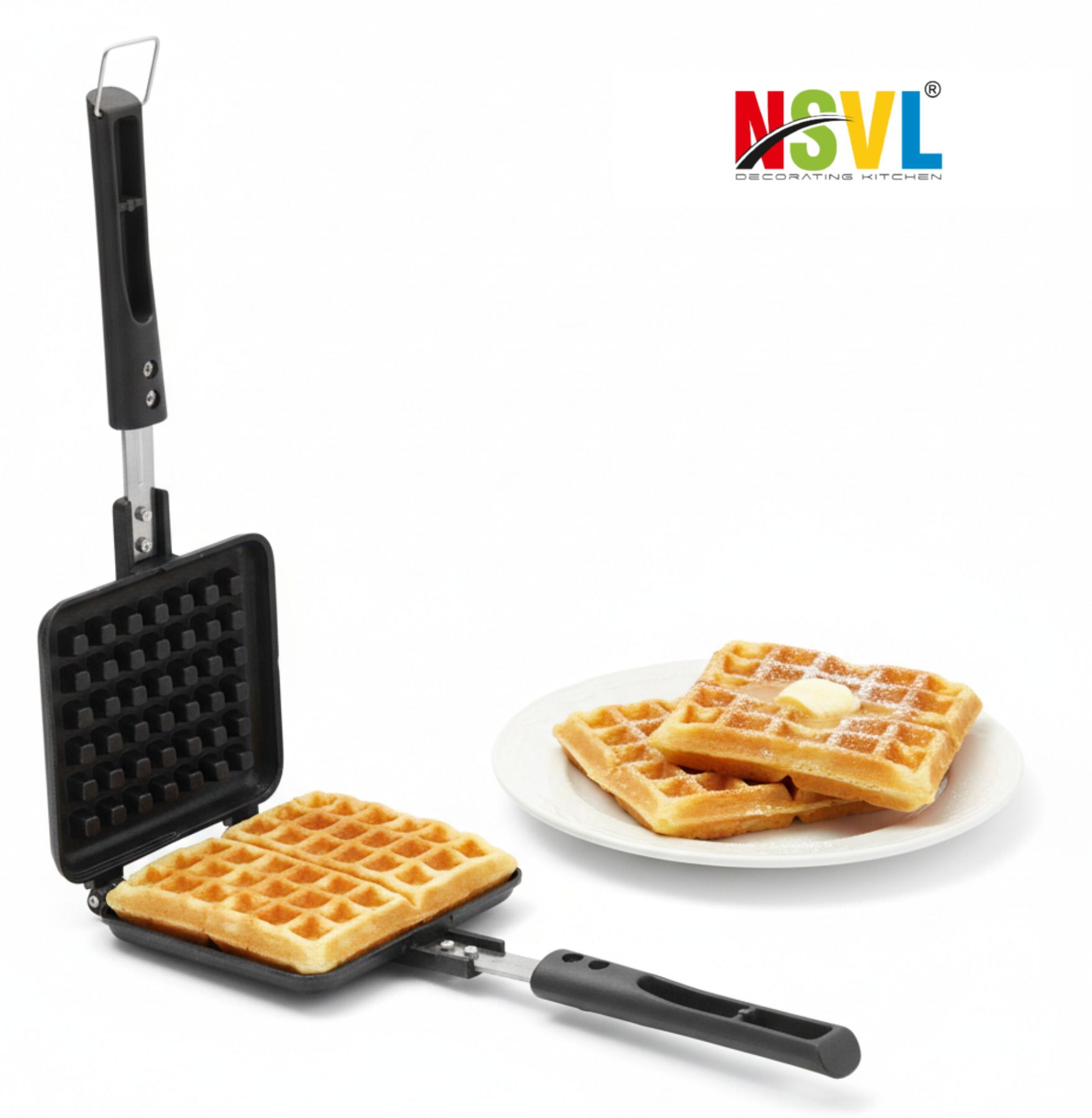Waffle Maker Gas Stove Compatible, Crispy Golden Waffle Maker-image-18