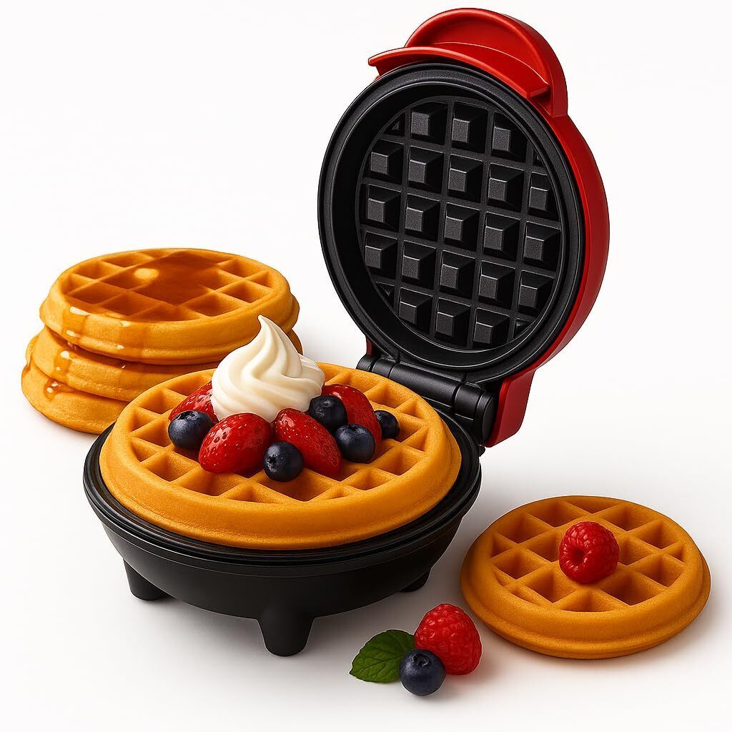 mishvard Mini Waffle Maker Machine for Breakfast, Pancakes, and Desserts Waffle Maker-picture-36