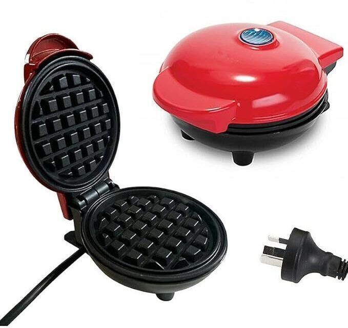 loopstrendz Mini Waffle Maker 350 Watts Non-Stick Electric Iron Machine Red Waffle Maker Waffle Maker-picture-17