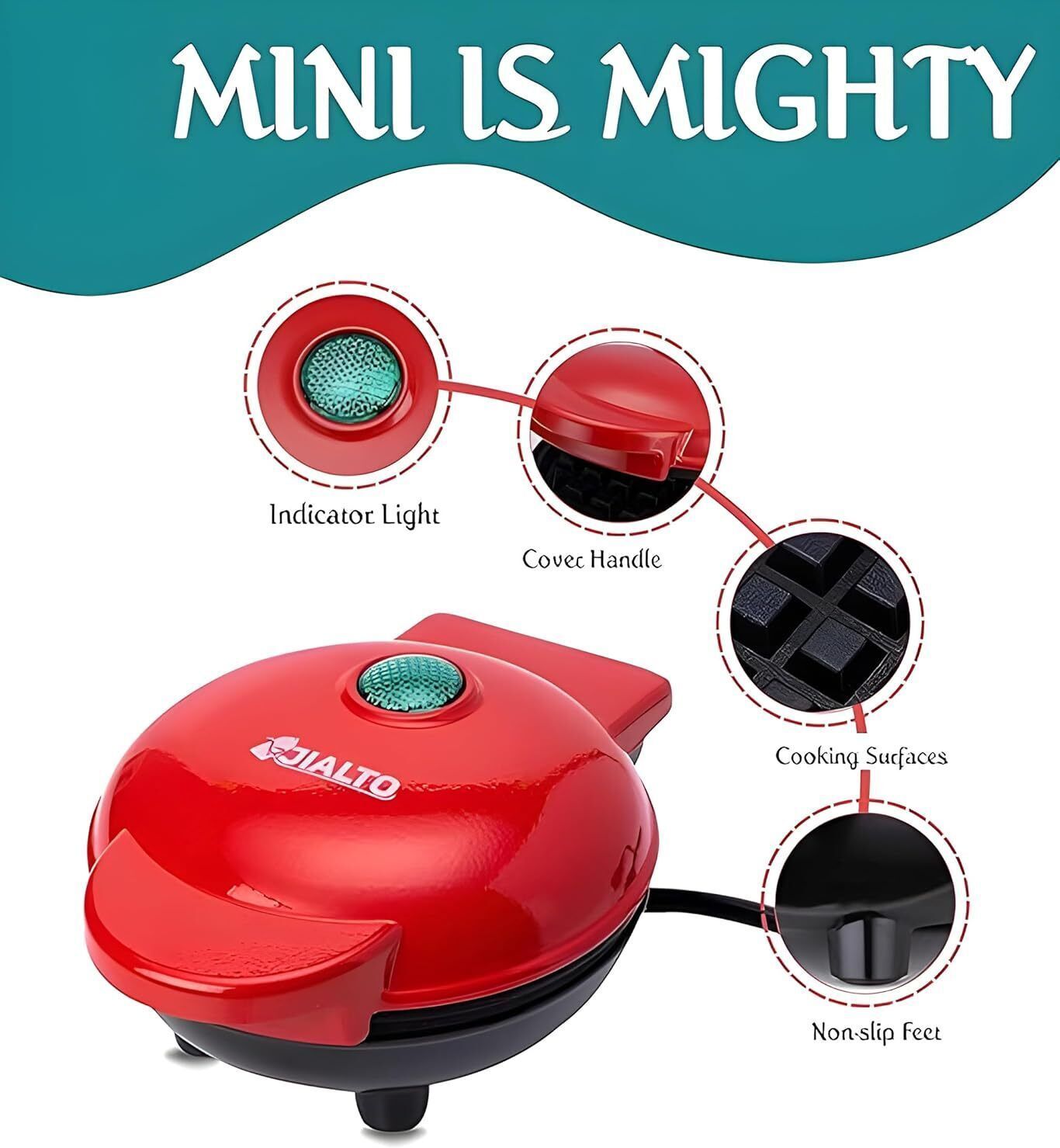 3 IN 1 Waffle Maker Iron Cast for Home, Kids, Belgian Wafles, Pan Cakes, Waffle Maker-image-36