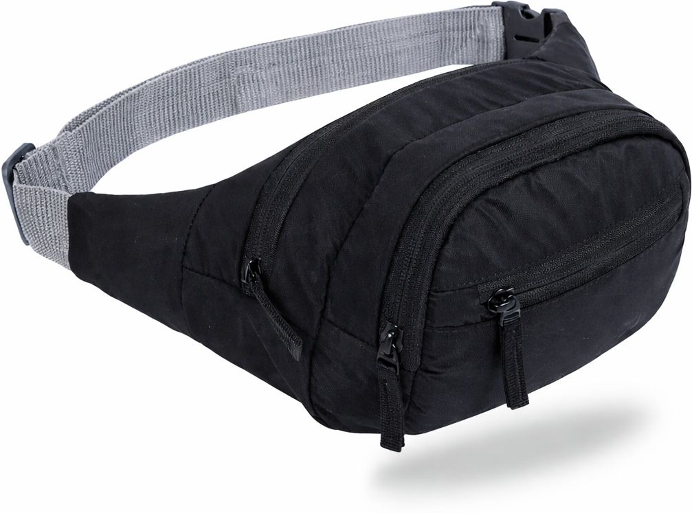 WaistWish Unisex Black Waist Bag with Multiple Zippers | Travel Fanny Pack Waist Bag-image-10