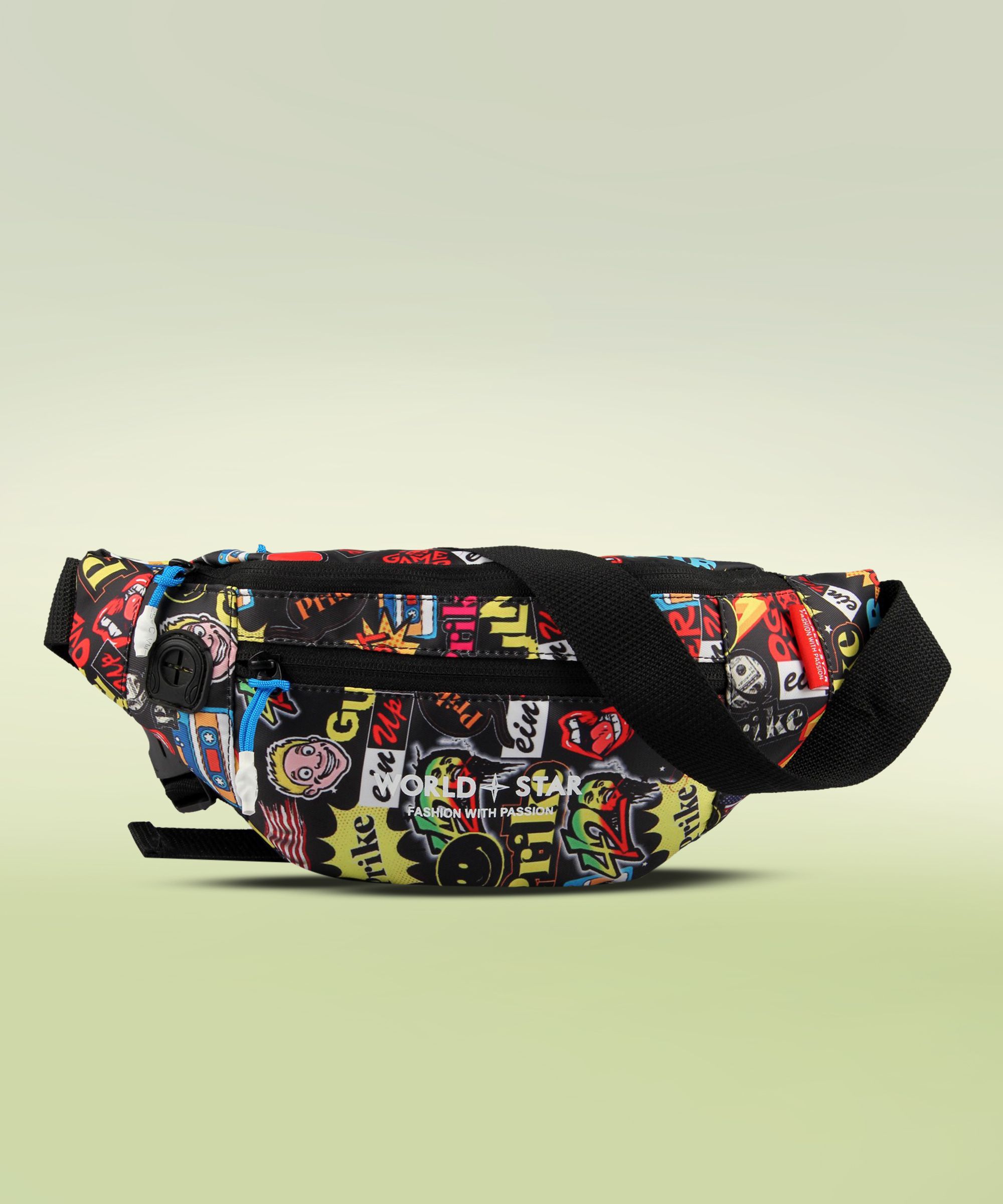 Worldstar printted rock waist bag Fanny Pack for Travel Bags Hiking Trekking printted waist bag