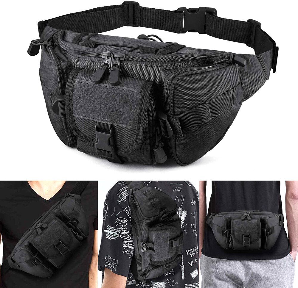 TRIEMP Unisex Waist Bag Tractical Military Waist Pack Chest Bag Pouch A8 Outdoor Waist Bag