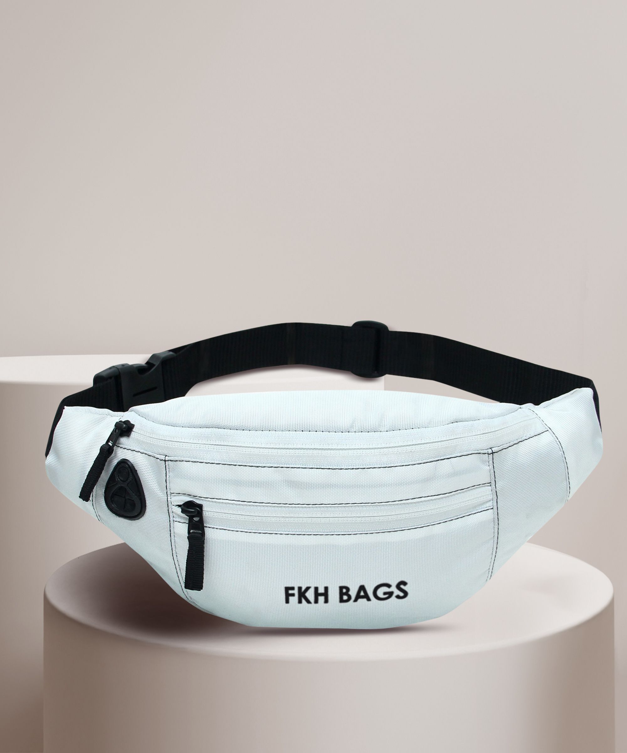 Worldstar NEW_FK_ROCCKK WHITE WAIST BAG Elegant Style Travel Pouch Passport Holder with Adjustable Strap-image-22
