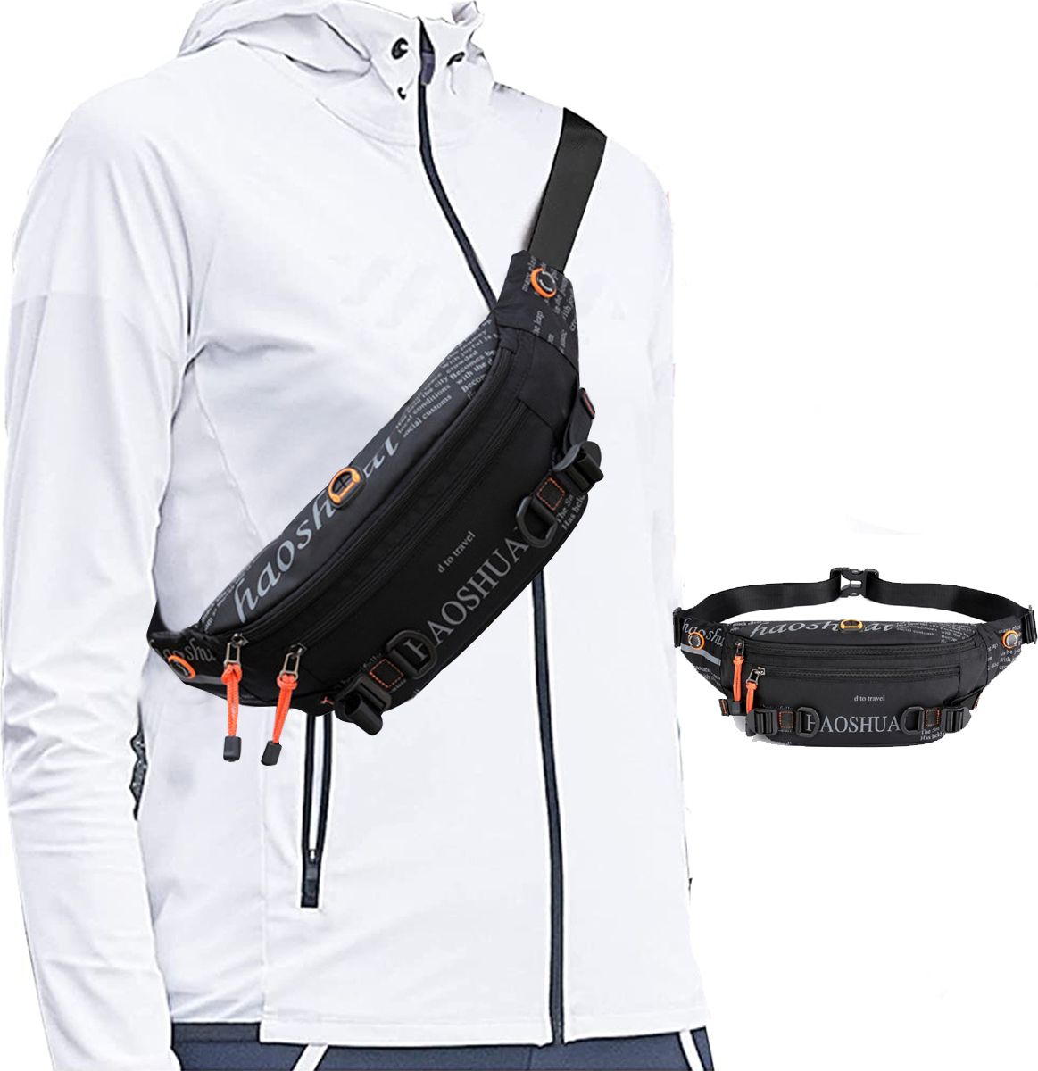 gustave Waist Bag for Men Women, Waterproof Chest Bag Stylish Fanny Pouch Bag Sport Belt Waist Bag-image-13