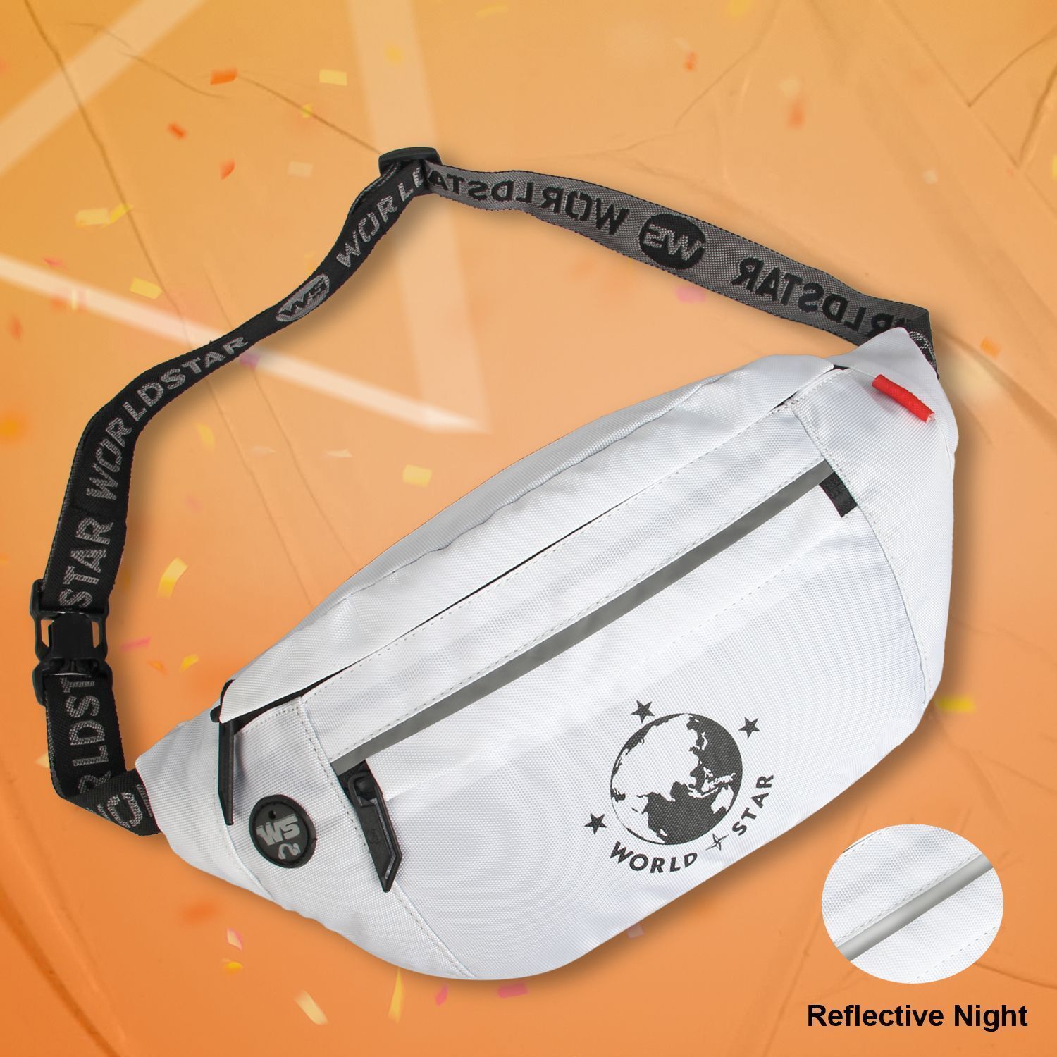 Worldstar NEW_FK_FK_Reflacter rock white waist bag waist bag Stylish Real Waist Bag Elegant Style Travel Pouch-image-35