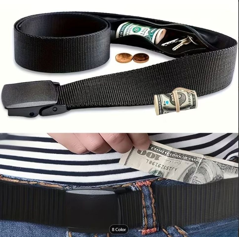 Whipbird Adjustable Nylon Security Belt with Non-Metal Buckle belt MONEY BELT-image-24
