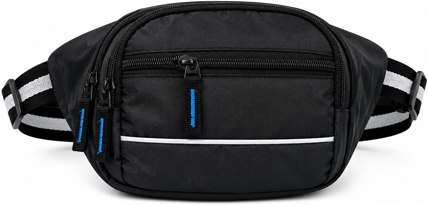 FLIKKER Stylish Polyester Waist Bag for Men Water-Resistant Travel Side Chest Bag Women Unisex Polyester Waist Bag-image-32