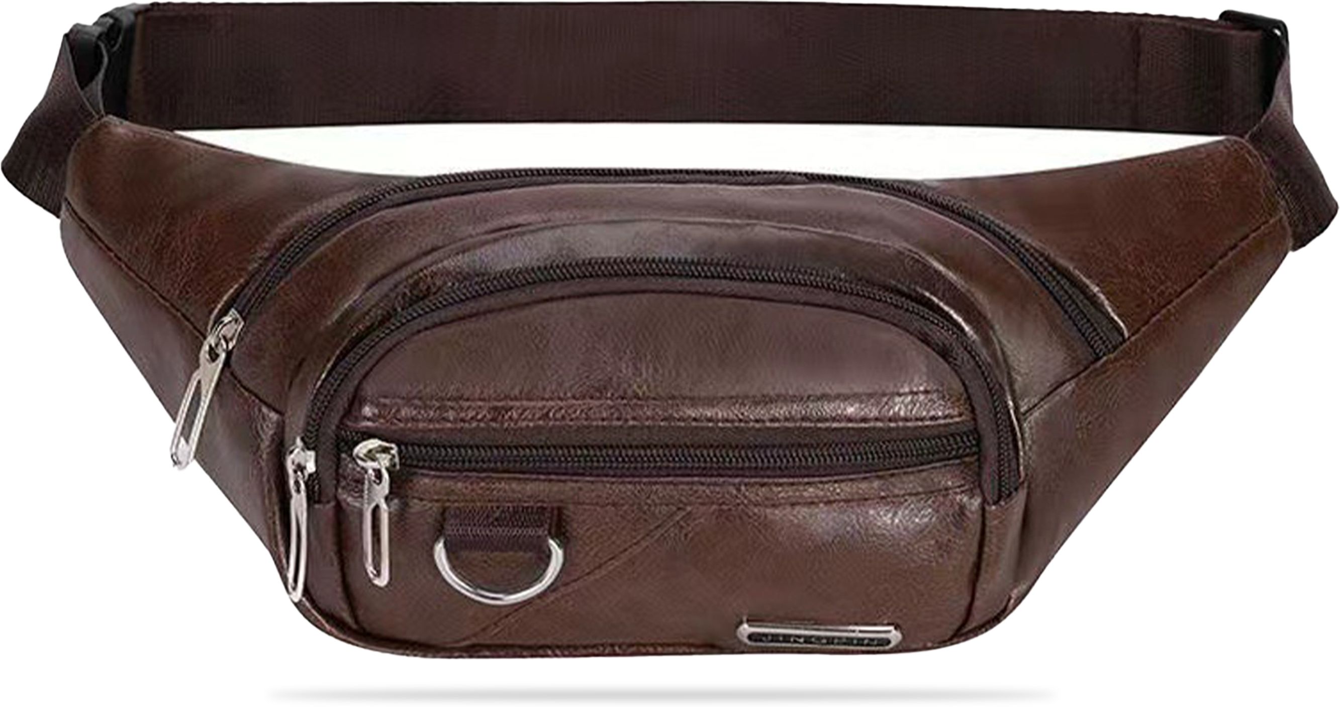 KRAPTICK PU Leather Waist Bag | Fanny Pack & Crossbody Bag for Travel, Running, Hiking & Gym | Waterproof & Lightweight Belt Bag | Adjustable Money Belt & Waist Pouch-image-4