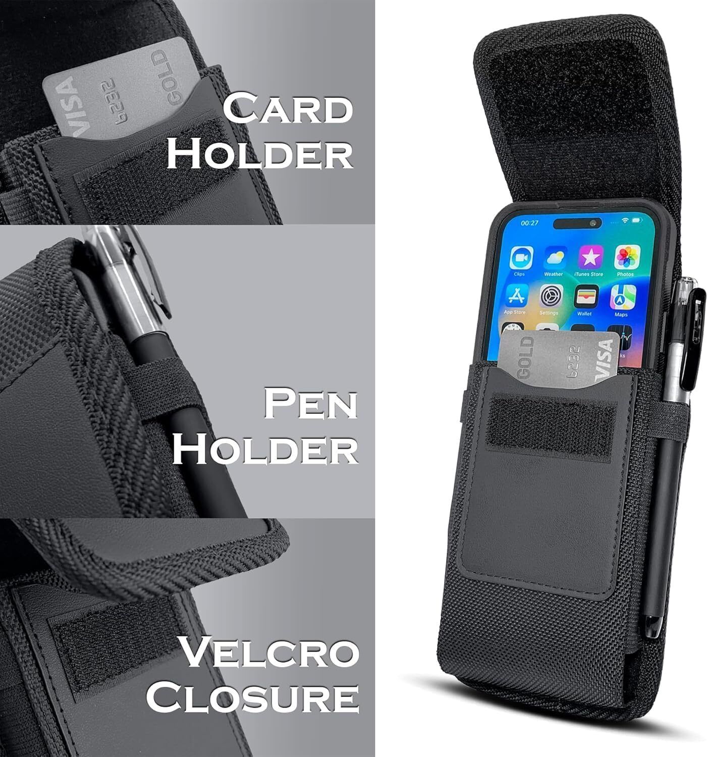 Jiyancreation Nylon Belt Clip Pouch with Card Holder Waist Pouch-image-13