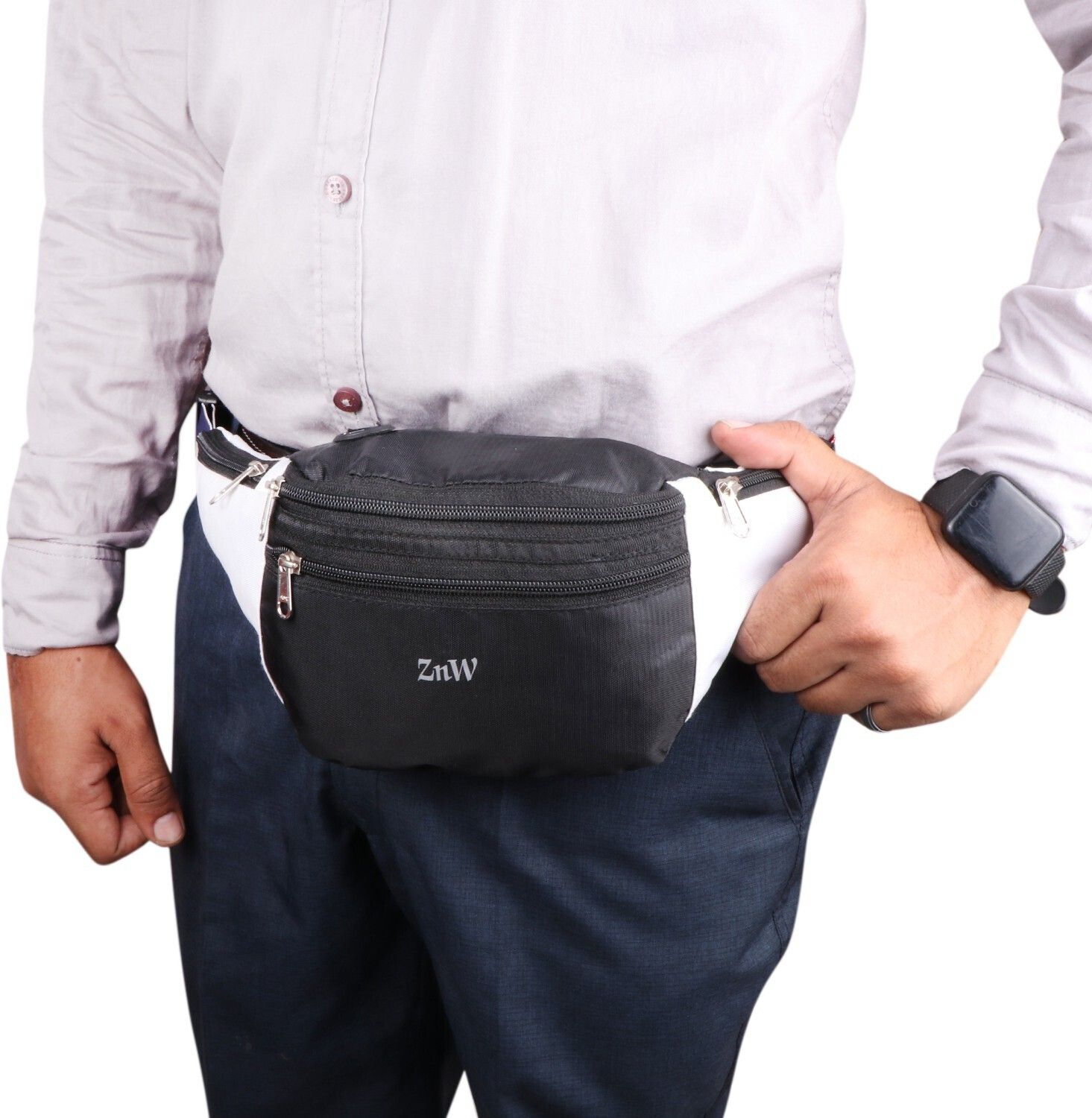 ZnW Torques-white BLACK-cross body sling bag WAIST BAG TRAVLING-image-3