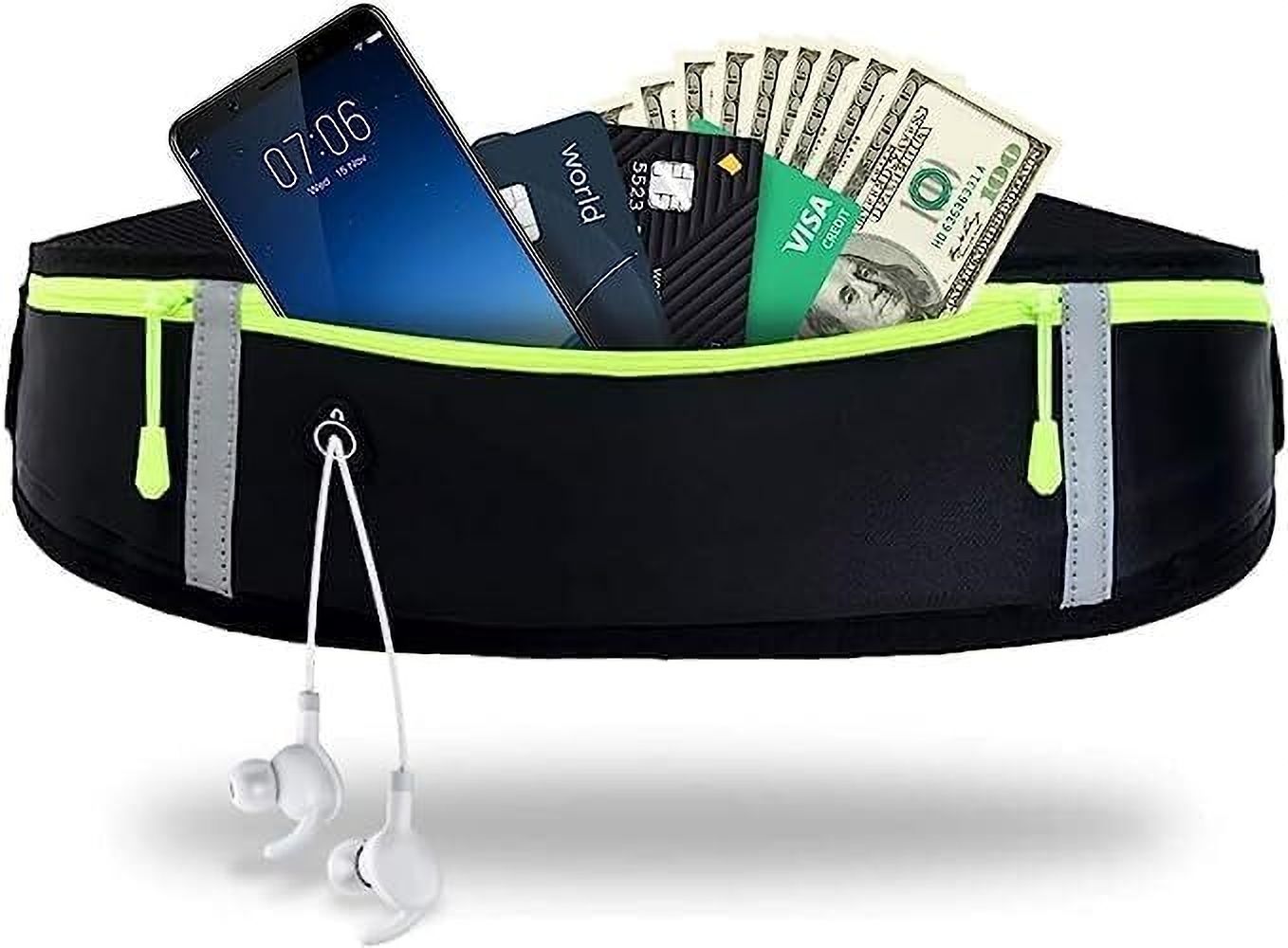 JUDEE Running Belt Waist Pack Bag, Workout Gear, 3 Pockets Gym Fitness Fanny Pack Running Belt Bag