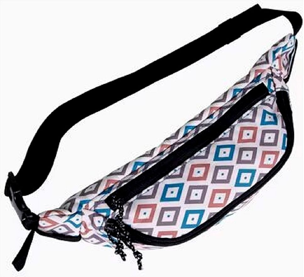KRISSDIL FORCLAZ Geometric Print Unisex Waist Bag Travel Waist Bag | 2L Capacity |-image-3