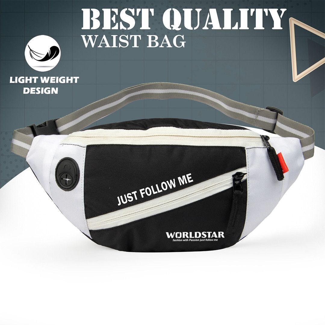 Worldstar NEW_FK_WST_relist banstar swag white zip waist bag Waist Bag for Men Women,Stylish Chest,Fanny Pouch,Belt Sport Bag Hiking,Trekking-image-36