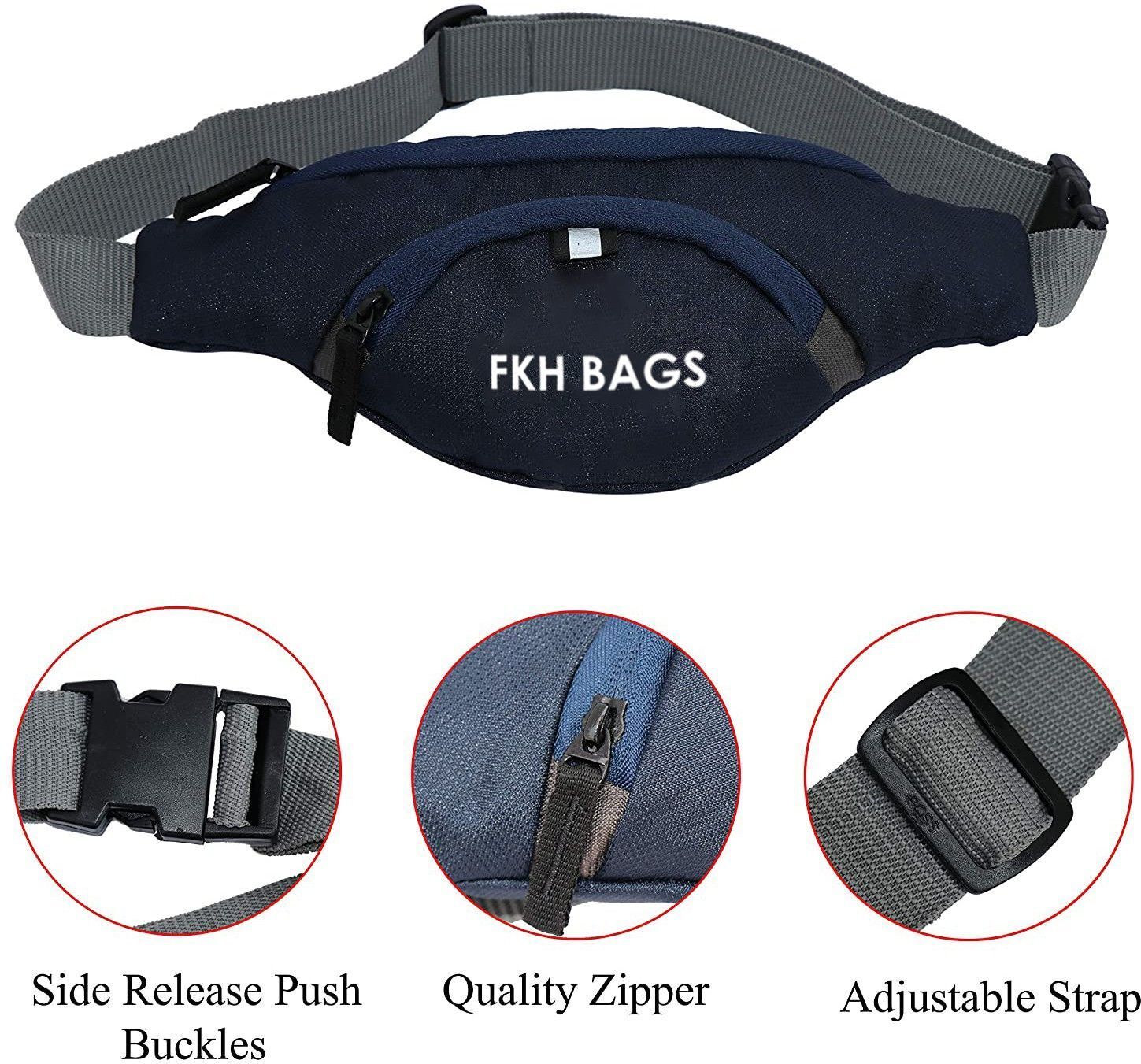 Worldstar NEW_FK_simple navy fkh waist bag Elegant Style Travel Pouch Passport Holder with Adjustable Strap-image-30