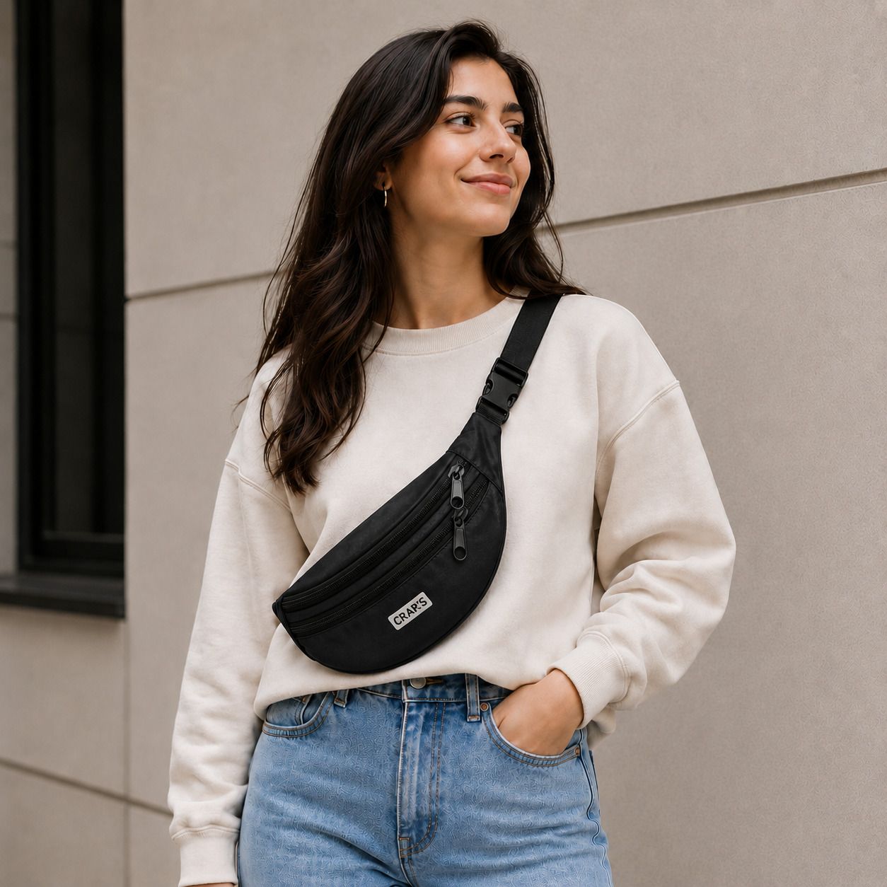 CRAR ENTERPRISES Unisex Waist Bag Fanny Pack with 3 Zipper Pockets Waist Bags side bag bum bagfor Men & women Waist bag-image-19