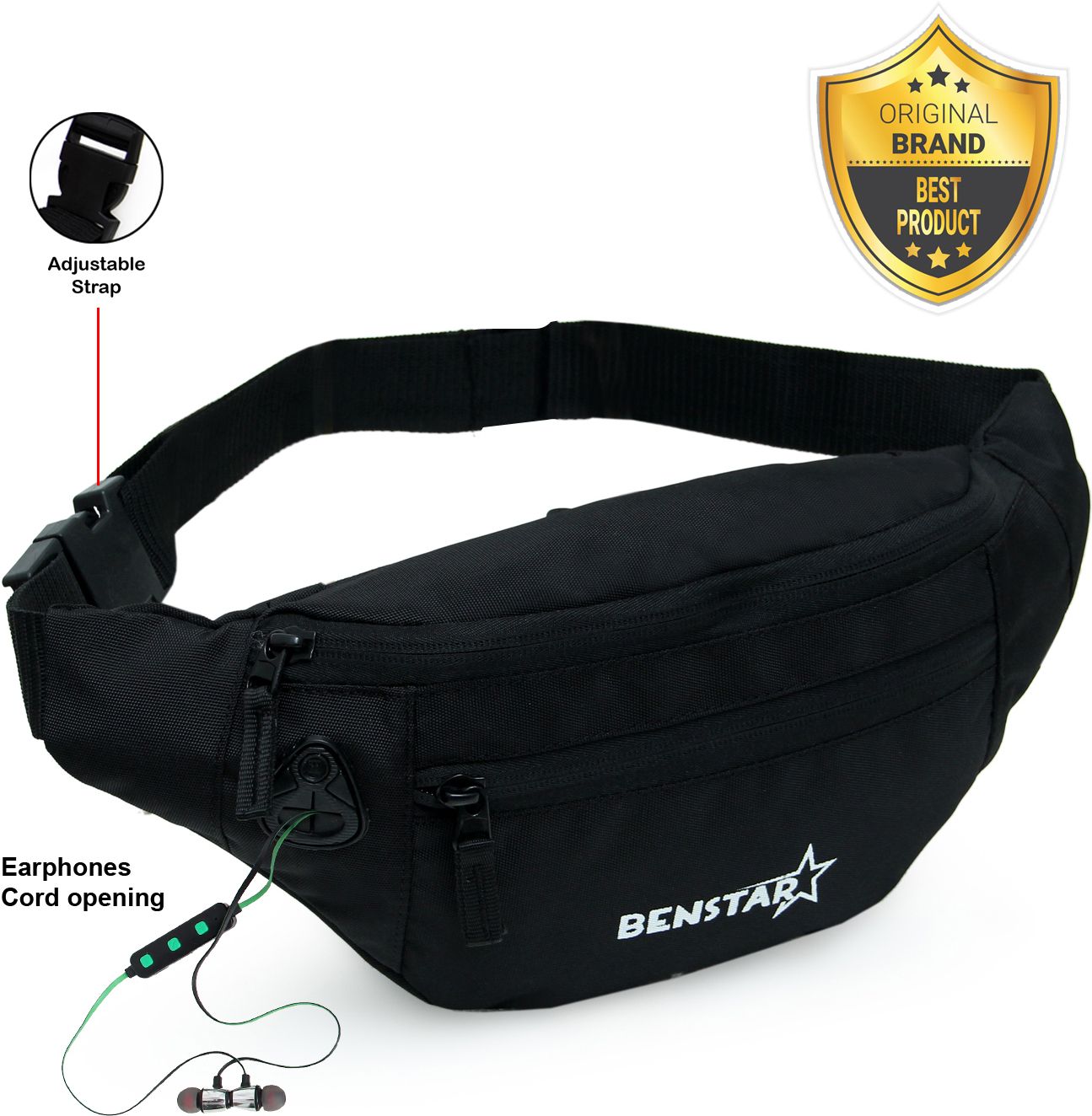Benstar Waist Bag Elegant Style Travel Pouch Passport Holder with Adjustable Strap belt bag Strap Bumbags Travel Waist Pack Hiking Outdoor Fanny Packs Sport Holiday Large Pockets Waistpack for Men or Women Handy Hiking Zip Pouch Document Money Phone Belt Sport Bag Waist Bag Elegant Style Travel Pouch Passport Holder with Adjustable Strap belt bag Strap Bumbags Travel Waist Pack Hiking Outdoor Fanny Packs Sport Holiday Large Pockets Waistpack for Men or Women Handy Hiking Zip Pouch Document Money Phone Belt Sport Bag (Black) Waist Bag Waist Bag-image-46