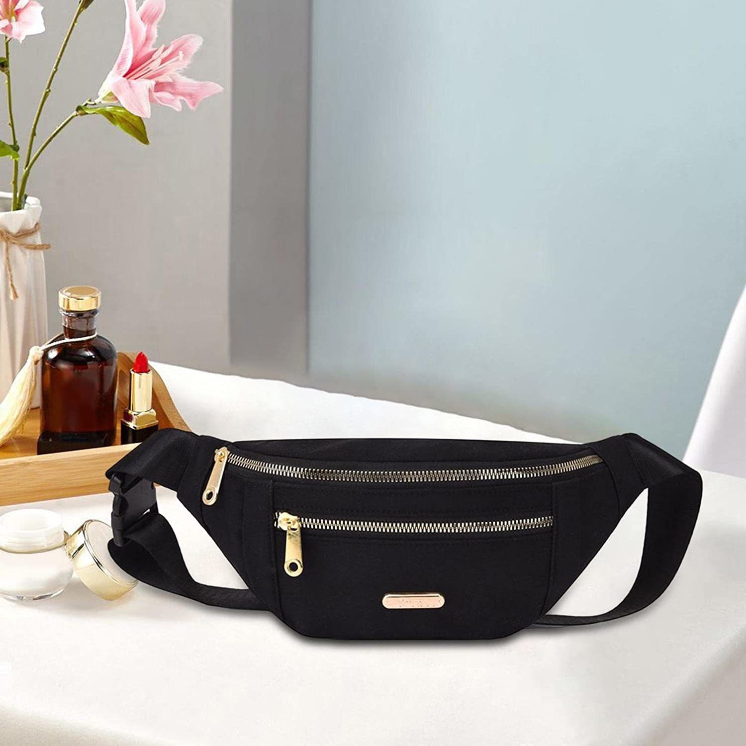 QBLYN Waist Pack Adjustable Strap Hands Free Waist Bag-image-39
