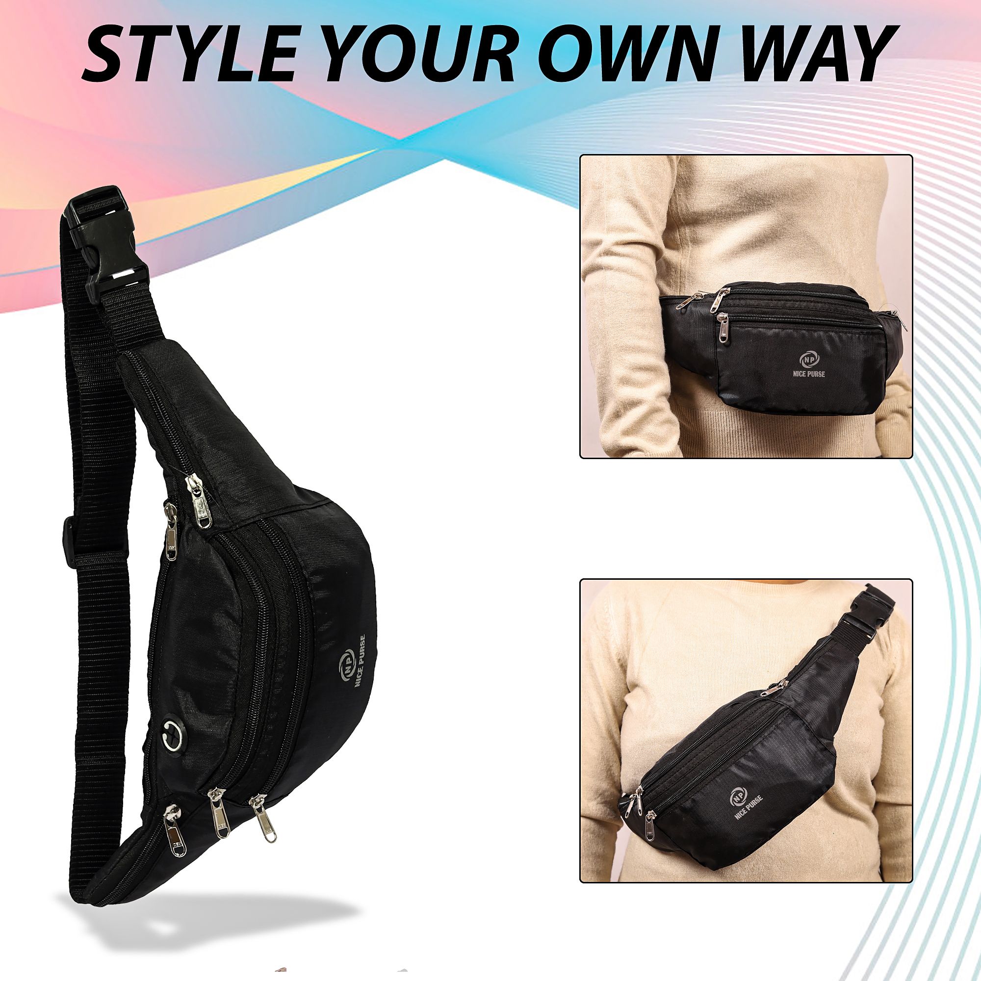 Nice Purse BLK WAIST BAG WAIST BAG-image-38