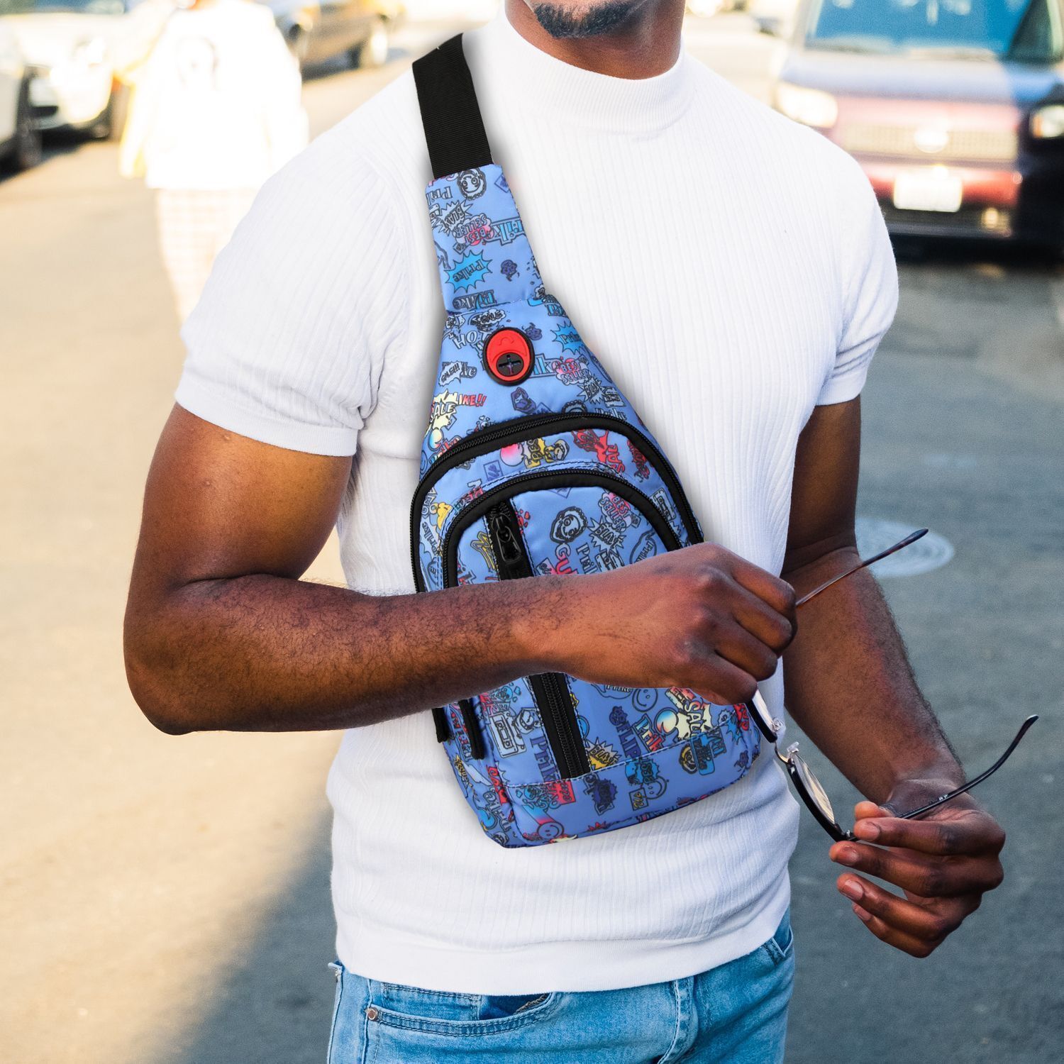 Worldstar chester bag chester printted bag Shoulder Bag Travel Chest Bag printted used unisex-image-45