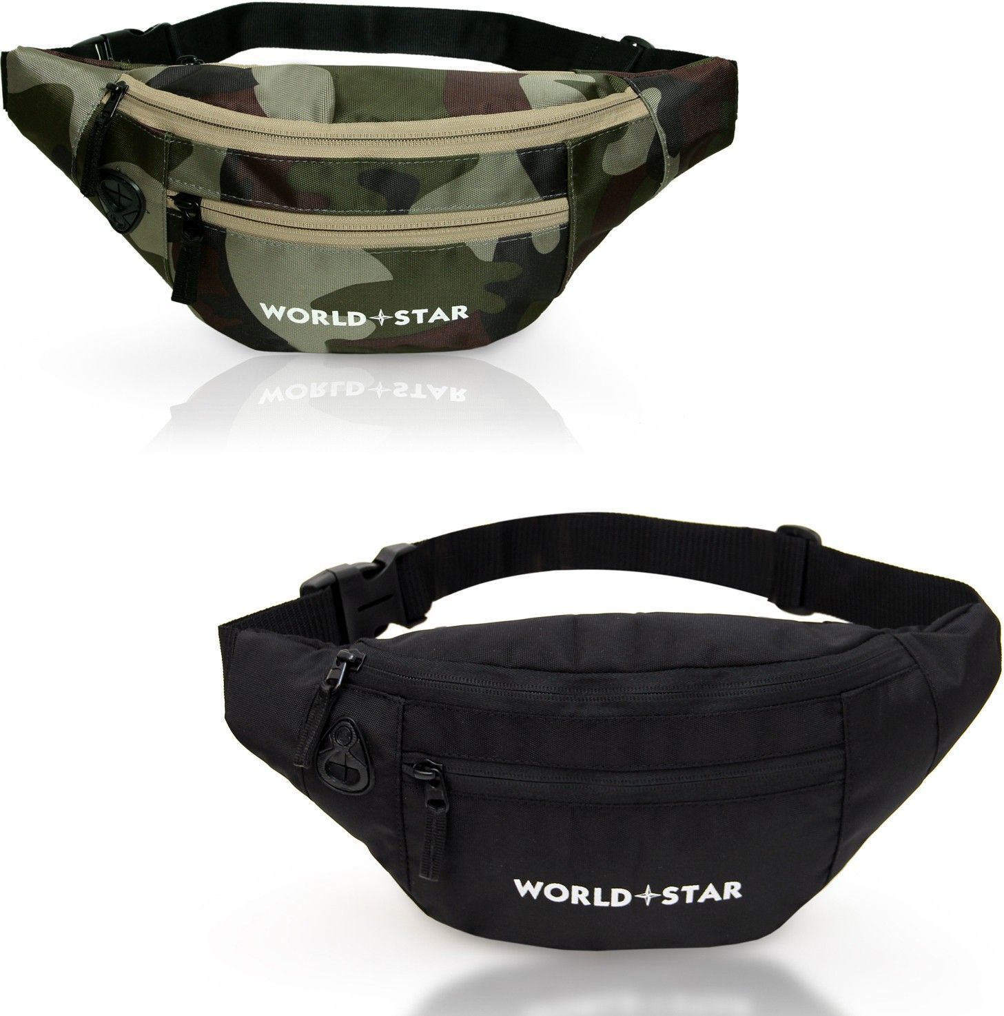 Worldstar rock army & black combo waist bag rock combo waist bag Fanny Pack for Travel Bags Hiking Trekking army & black-image-19