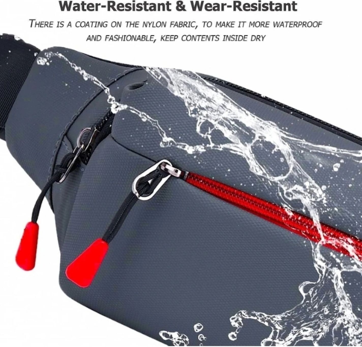 WaistWish Polyester Waist Bag With Adjustable Belt | Water Resistant | Unisex Waist Bag-image-38