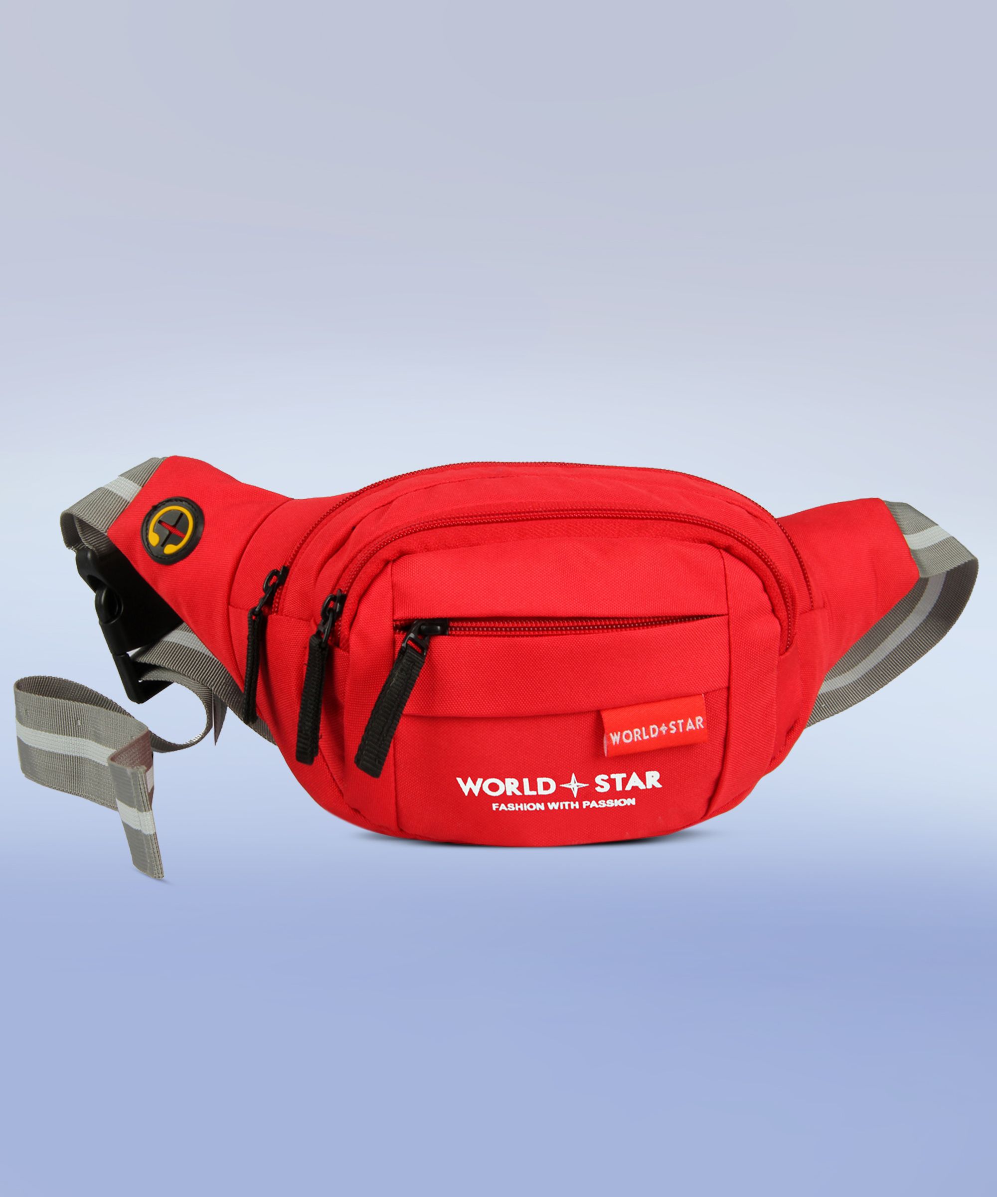 Worldstar fluffy red waist Fanny Pack for Travel Bags Hiking Trekking