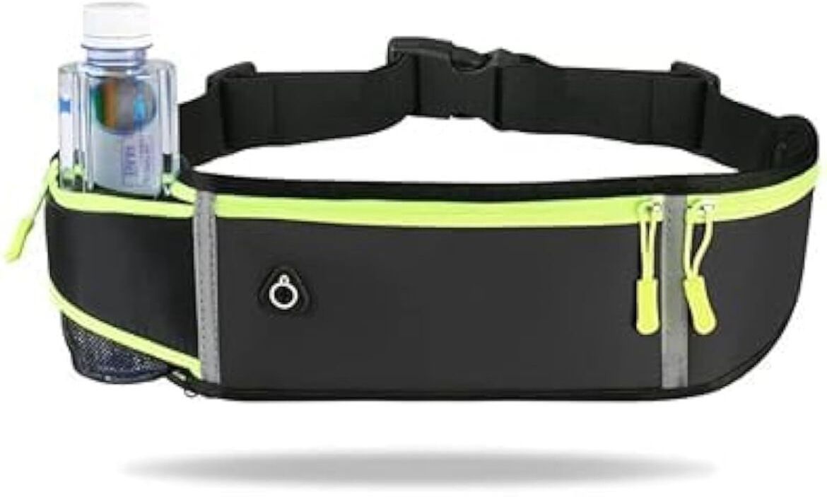 Kidzhut Running Belt Bag with Foldable Water Bottle Holder Fanny Pack Sports Waist Pack Running Belt Bag-image-45