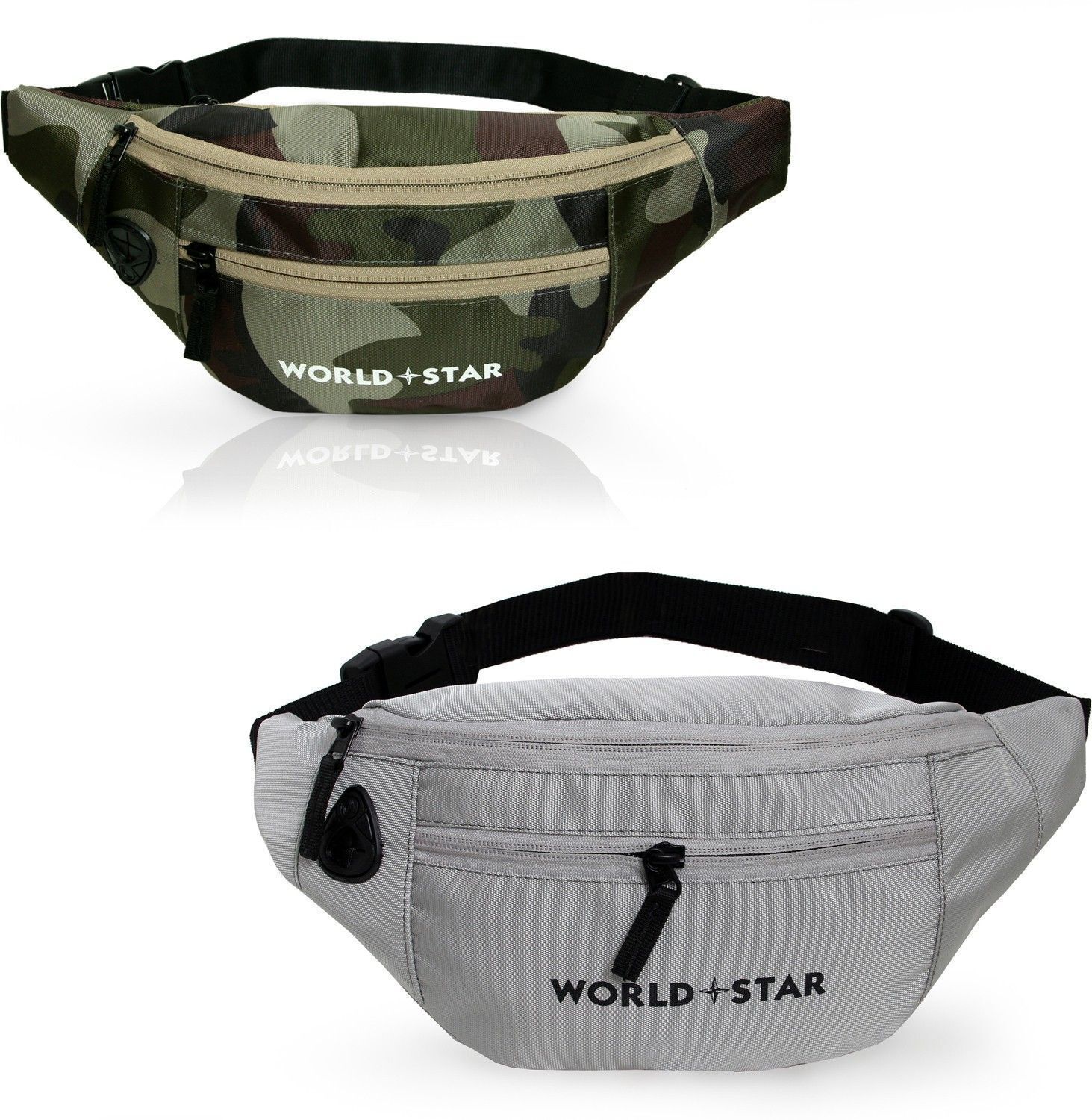 Worldstar rock army & grey combo waist bag rock combo waist bag Fanny Pack for Travel Bags Hiking Trekking army & grey-image-18