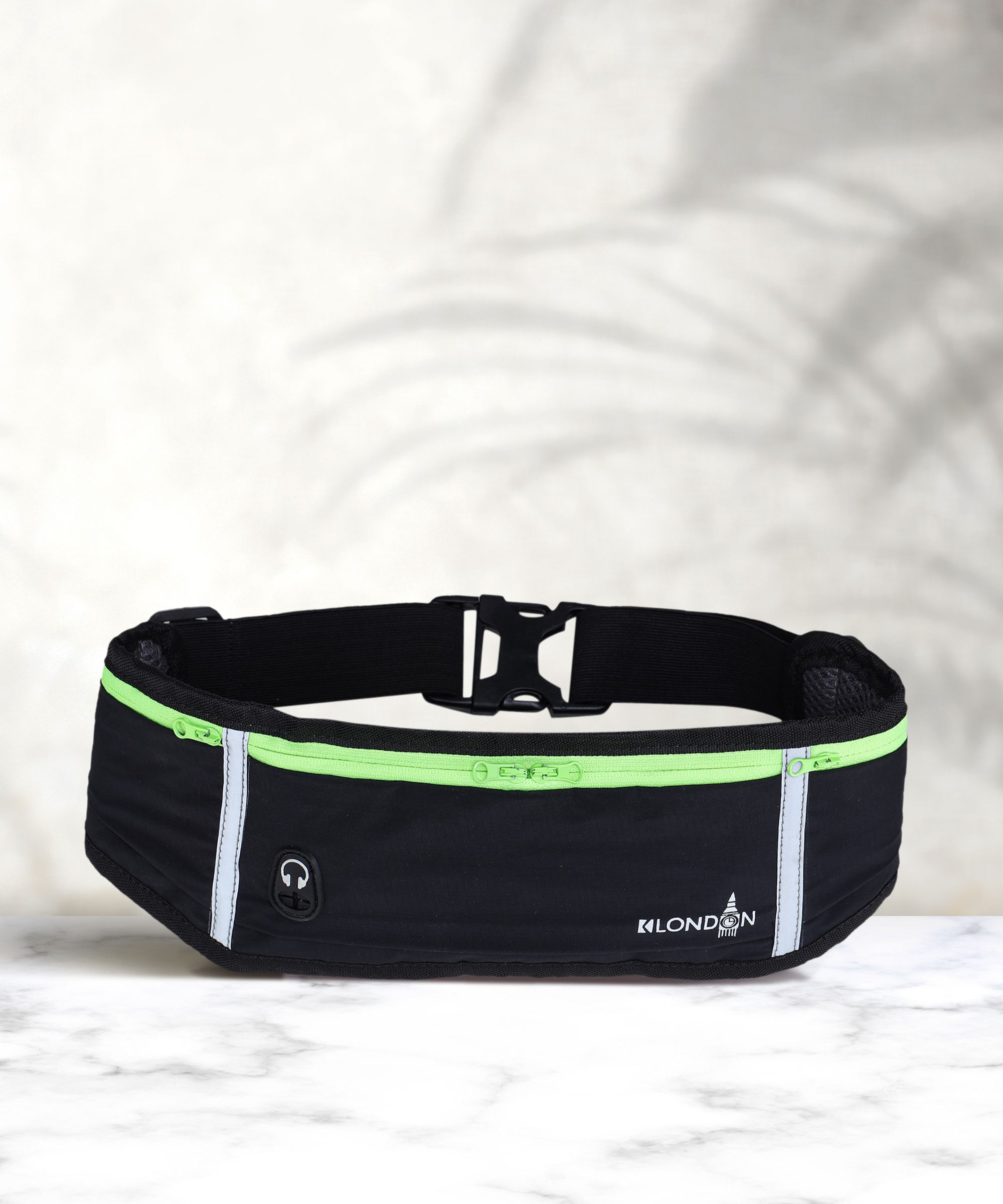 K London 2916_Blk_Grn Waist Bag-image-3