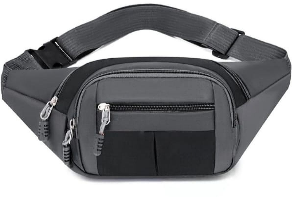 WaistWish Multi-Purpose Fanny Pack Waist Bag for Men & Women | Grey & Black Waist Bag-image-42