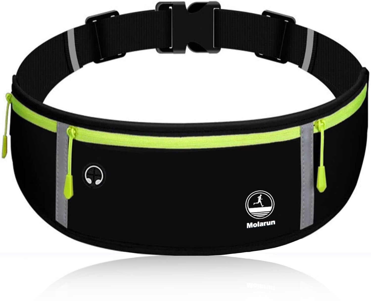 BIZTOS Running Belt Bag with Foldable Water Bottle Holder Fanny Pack Sports Waist Pack Running Belt Bag